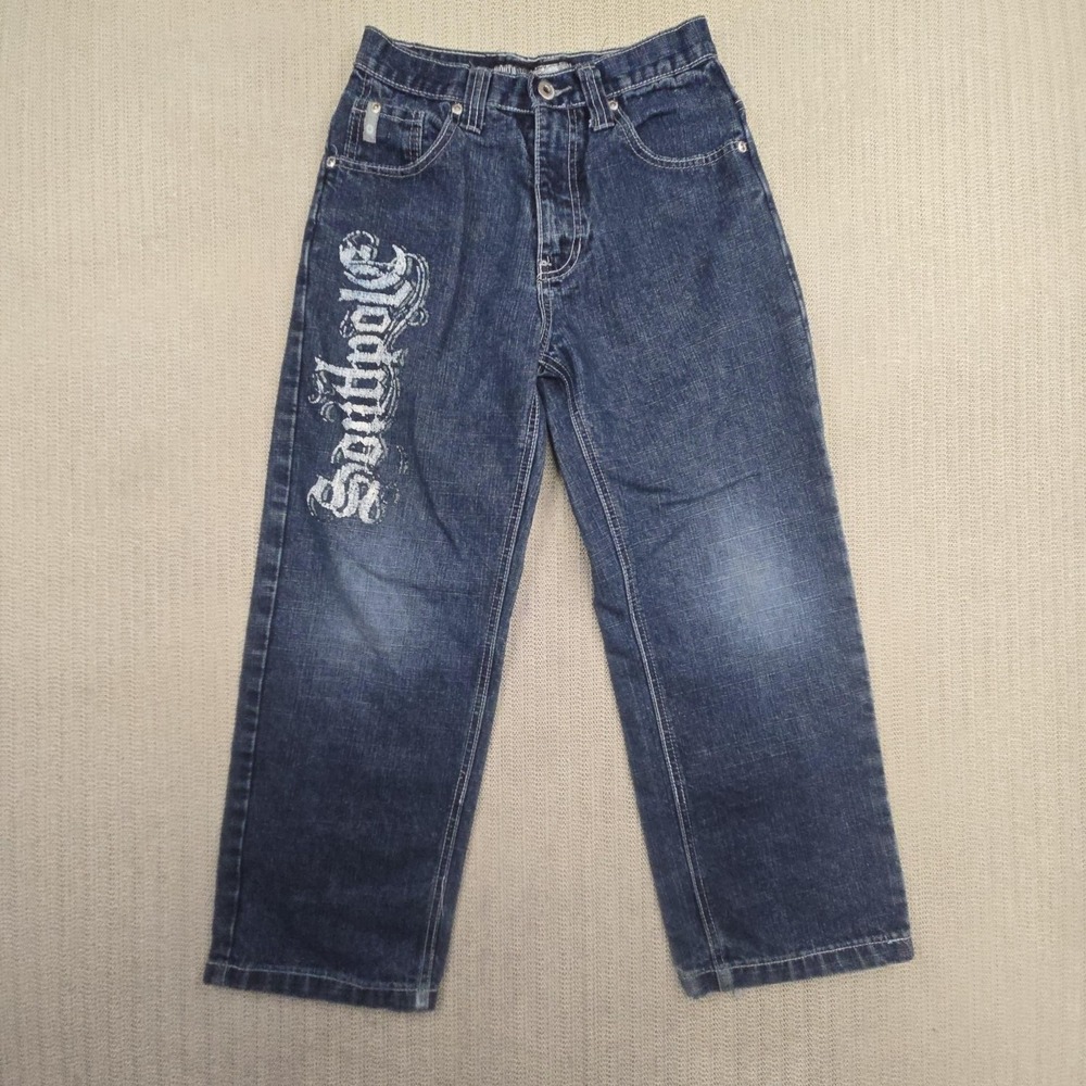 VTG Southpole Jeans Boys‎ 10 Blue Relaxed Straight Denim Skull Limited Edition